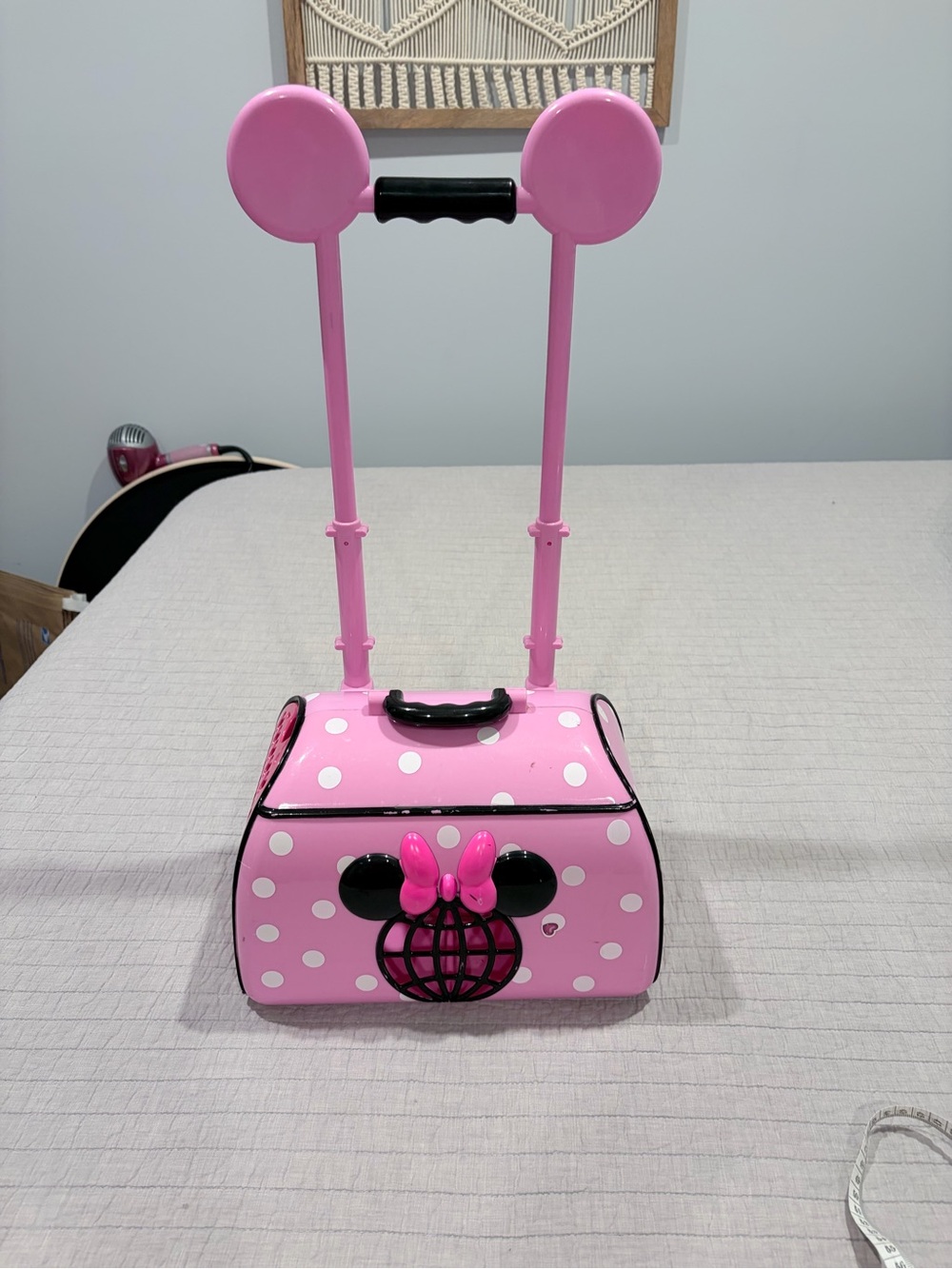 Disney Minnie Mouse Pink Polka Dot Rolling Toy Carrier